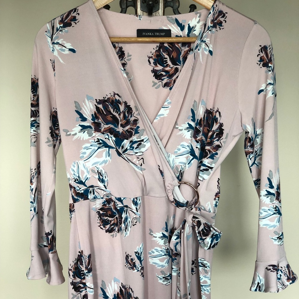 Ivanka Trump floral wrap tie blouse